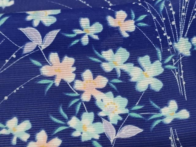 平和屋着物＊夏物 小紋 絽 草花文 洗える着物 AABE1368jd - メルカリ