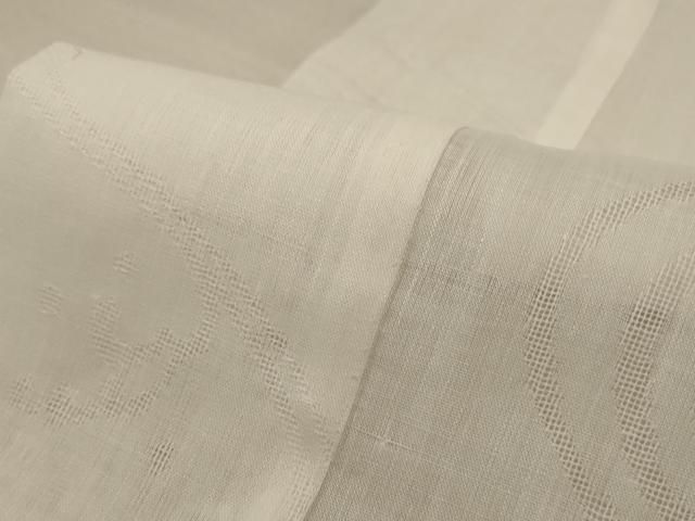  平和屋着物＊夏物 長襦袢 立波流水紋紗 白色 麻 jd 長襦袢 長襦袢 半襦袢