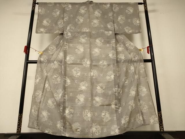 平和屋着物＊夏物 小紋 紗 草花丸文 jd