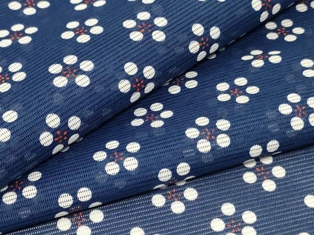 平和屋着物＊夏物 小紋 絽 花尽くし さんび謹製 洗える着物 jd