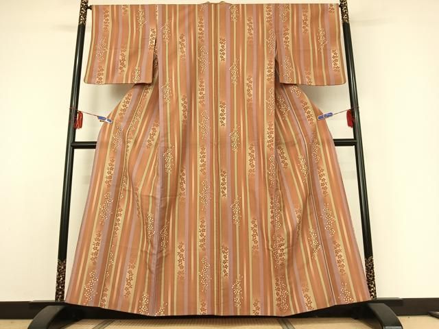 平和屋着物▽小紋 単衣 花間道 洗える着物 jh