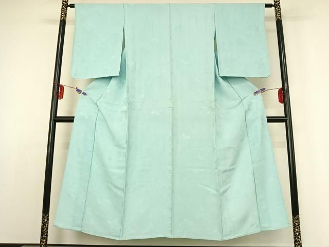 平和屋着物▽上質な色無地 単衣 花唐草地紋 瓶覗色 正絹 jh