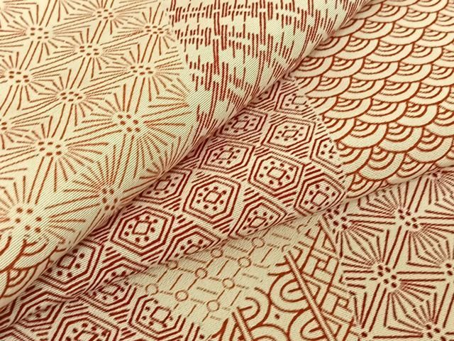 平和屋着物▽上質な小紋 単衣 切嵌吉祥文 正絹 jh