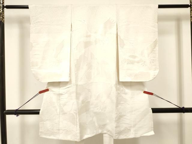 平和屋着物 七五三 子供 男の子 祝着 飛鶴松地紋 白練色 ma