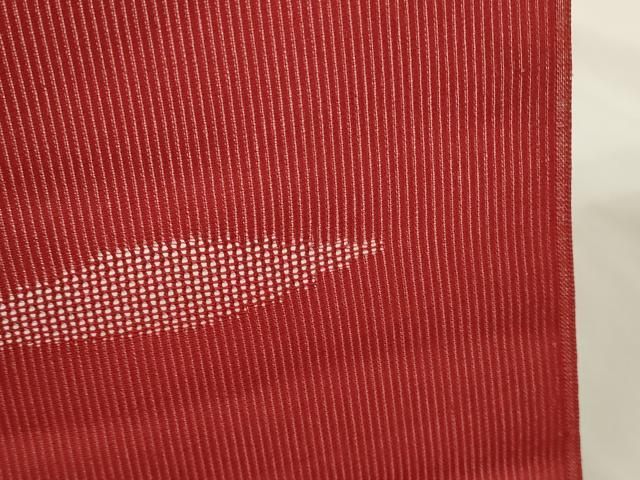  平和屋着物＊夏物 西陣 色無地 反物 着尺 霞紋紗 朱色 証紙付き ♥ zzz 色無地 着物反物