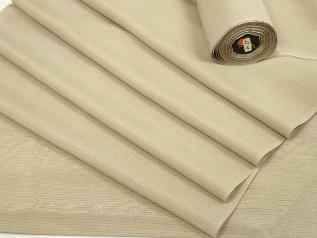 平和屋着物＊夏物 色無地 反物 着尺 絽縮緬 利休茶色 洗える着物 ♥ zzz