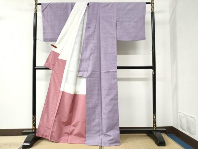 平和屋着物○結城紬 色無地 浅紫色 正絹 逸品 CABB4222yc - メルカリ