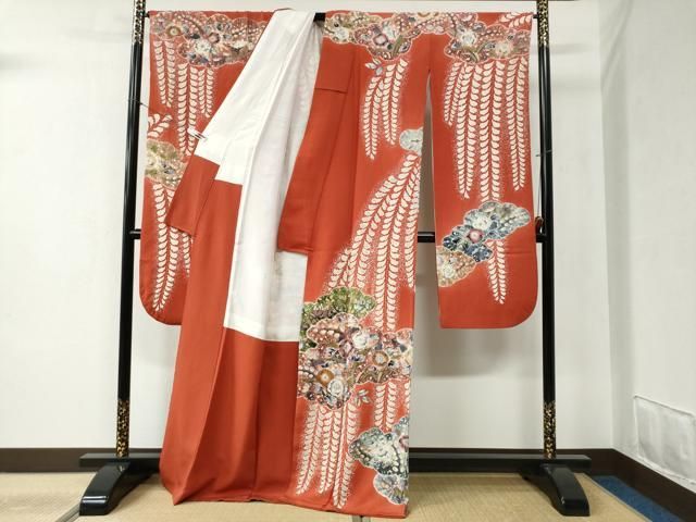  平和屋着物●越後十日町の一流染匠 桐屋 翠山工房 振袖 辻が花 正絹 yc 振袖 着物