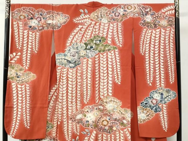 平和屋着物●越後十日町の一流染匠 桐屋 翠山工房 振袖 辻が花 正絹 yc