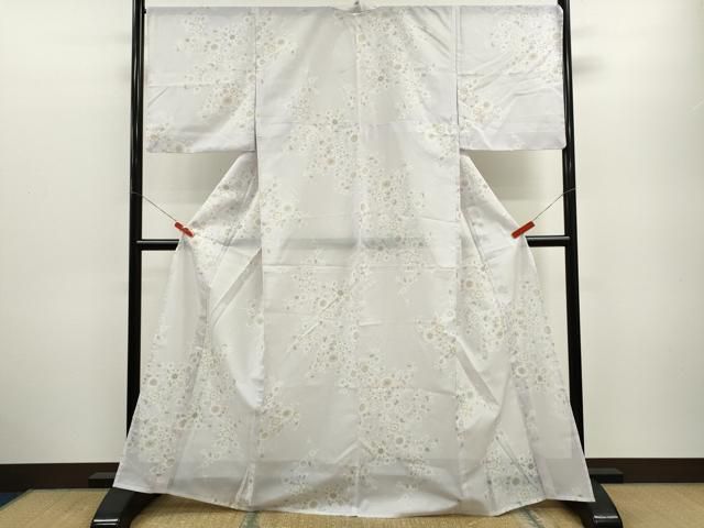 平和屋着物＊夏物 小紋 絽 花唐草文 やまと謹製 洗える着物 CABB2348ze