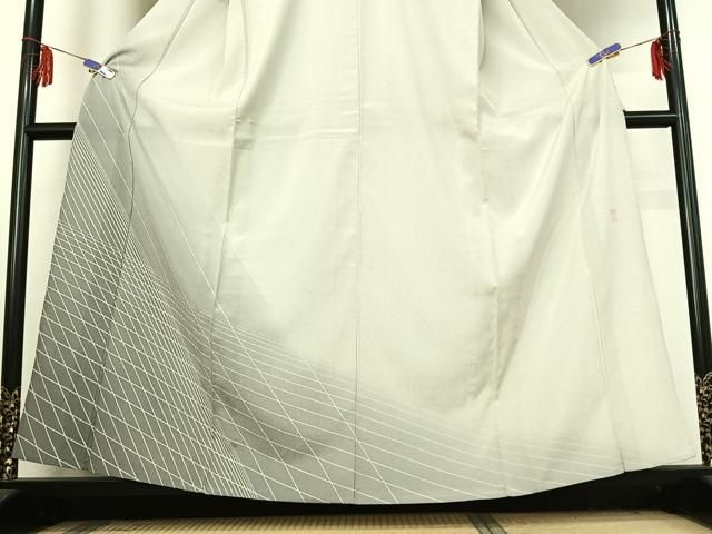 平和屋着物▽本塩沢 訪問着 単衣 やまだ織 藤倉守正 雪の中のきれ 証紙