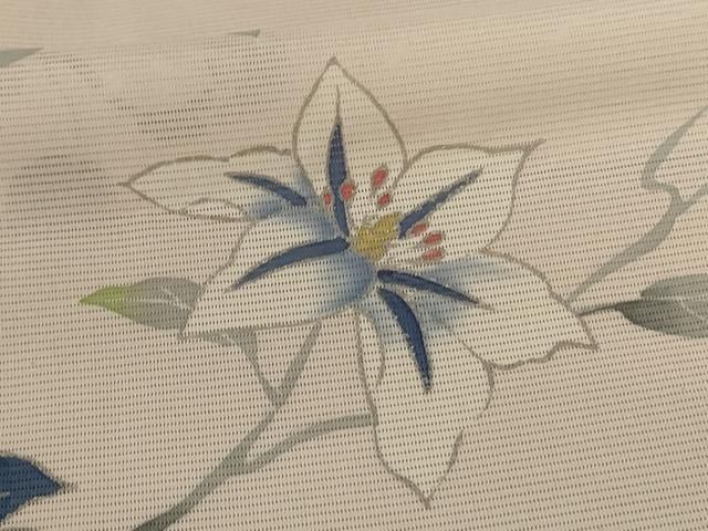 平和屋着物＊夏物 訪問着 絽 草花文 銀彩 洗える着物 AABE7423jd