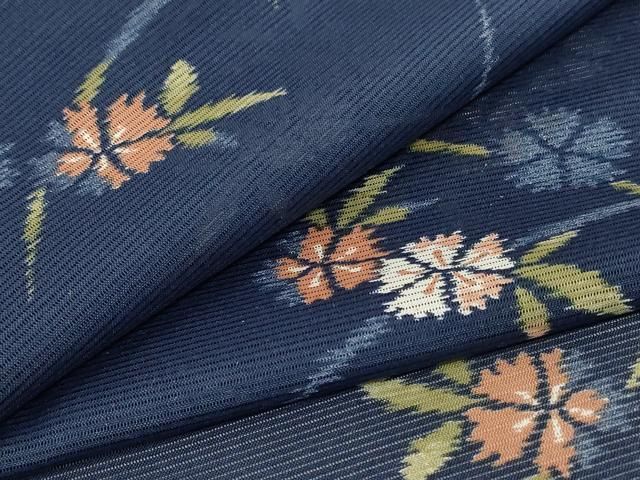 平和屋着物＊夏物 小紋 絽 芝花文 洗える着物 jd