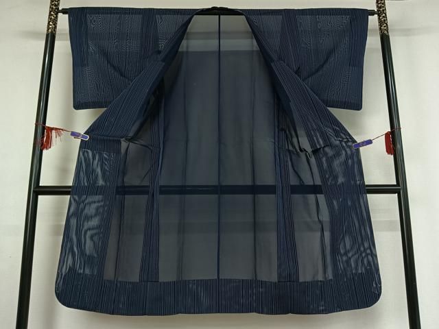 平和屋着物▽道行コート スリーシーズン 春夏秋 塵除け 縞 正絹 jh