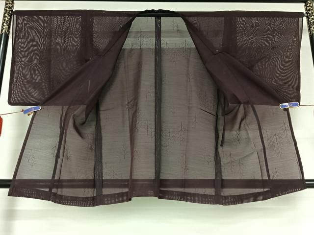 平和屋着物▽道行コート スリーシーズン 春夏秋 塵除け 樹林文 正絹 jh