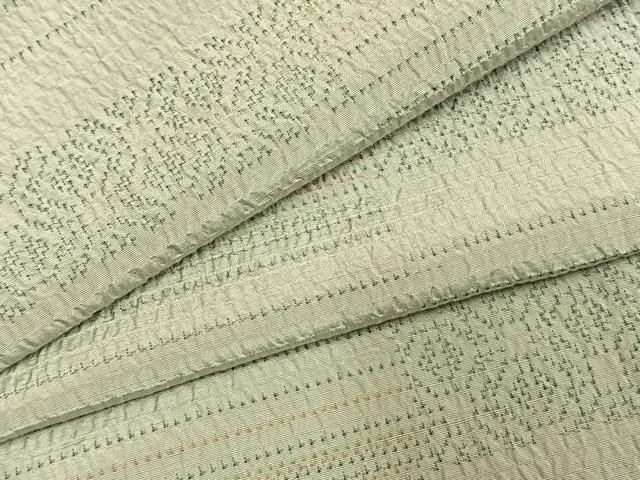 平和屋着物▽上質な紬 単衣 横段文 正絹 fy