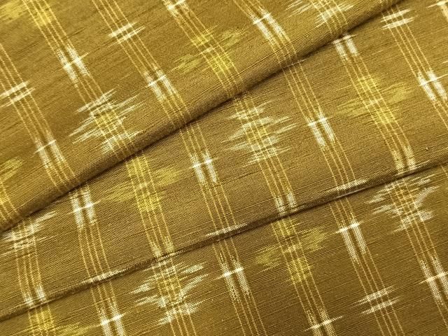 平和屋着物▽上質な紬 単衣 絣柄 正絹 fy