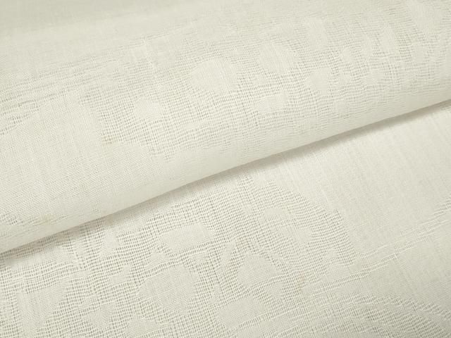 平和屋着物＊夏物 長襦袢 反物 着尺 本麻紋紗 流水草葉紋紗 生成り色