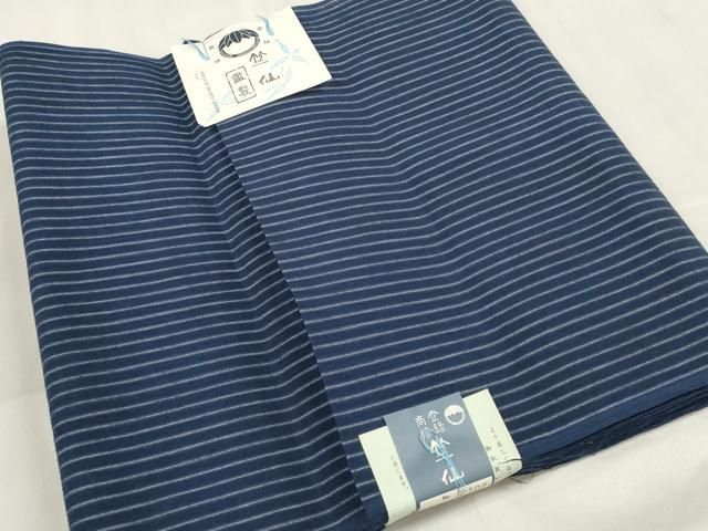 平和屋着物＊夏物 竺仙 浴衣 反物 着尺 縞 高島屋扱い 証紙付き 綿 ♥ zzz
