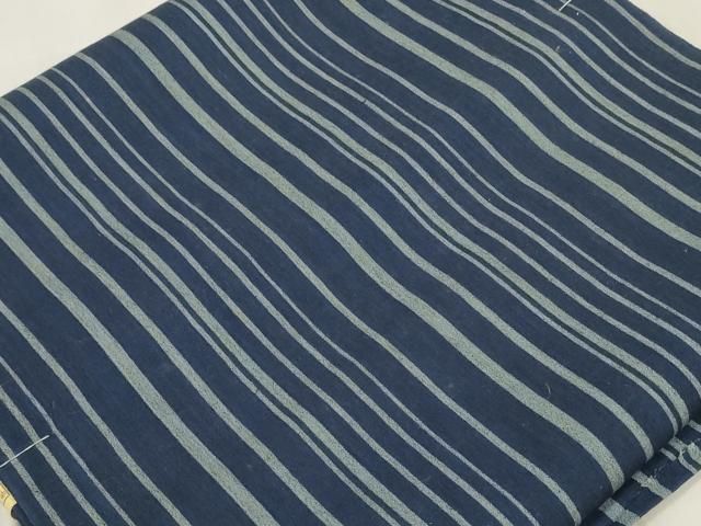 平和屋着物＊夏物 浴衣 松風縮 反物 着尺 縞 証紙付き 綿 ♥ zzz