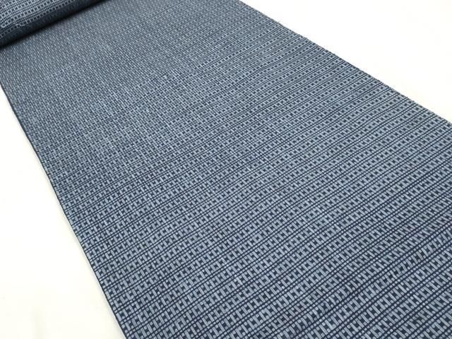 平和屋着物＊夏物 竺仙 浴衣 反物 着尺 両面染 変わり格子 証紙付き 綿 ♥ zzz