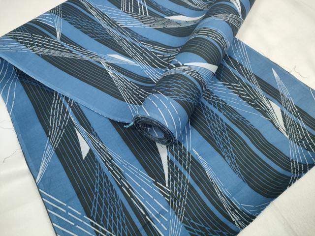 平和屋着物＊夏物 男性 浴衣 反物 着尺 間道 綿 ♥ zzz