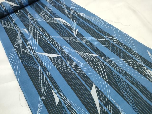 平和屋着物＊夏物 男性 浴衣 反物 着尺 間道 綿 ♥ zzz