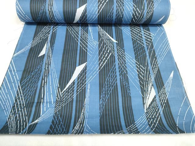 平和屋着物＊夏物 男性 浴衣 反物 着尺 間道 綿 逸品 未使用