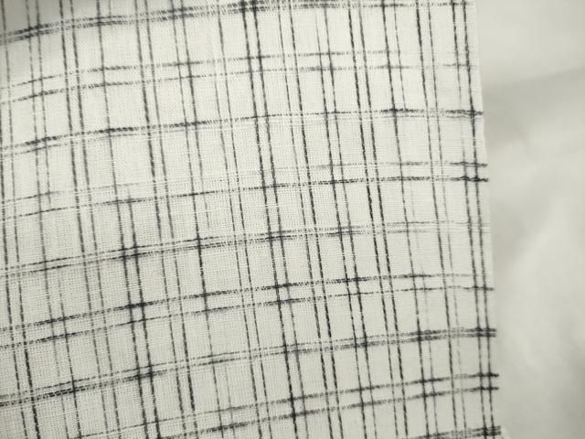  平和屋着物＊夏物 男性 綿麻上布 反物 着尺 きよ水 格子 キングサイズ ♥ zzz 反物 着物 浴衣