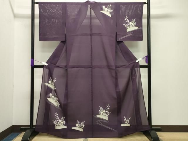 平和屋着物＊夏物　訪問着　絽　番傘　銀彩　洗える着物　AABB8784sx 平和屋着物＊夏物 訪問着 絽 籬草花文 銀彩 正絹 逸品 CABB0124gh