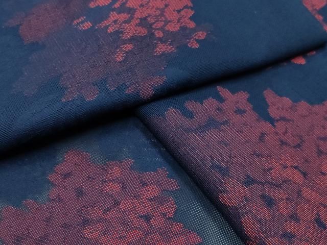 平和屋着物＊夏物 小紋 紗 紫陽花 正絹 gh