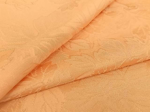 平和屋着物▽上質な色無地 単衣 草葉地紋 一斤染色 正絹 jh