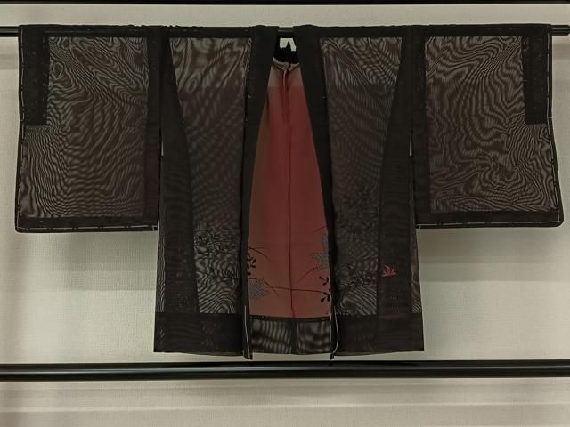 平和屋着物▽羽織 スリーシーズン 春夏秋 塵除け 刺繍 草花文 正絹 jh