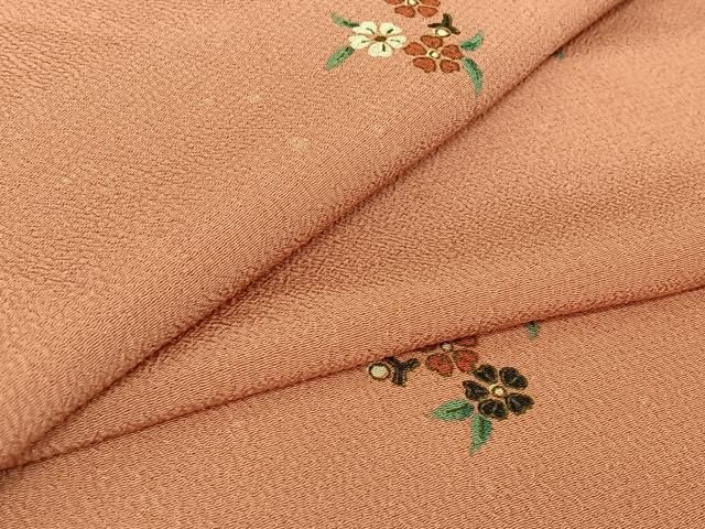 平和屋着物▽小紋 単衣 舞花文 金彩 さんび謹製 洗える着物 jh