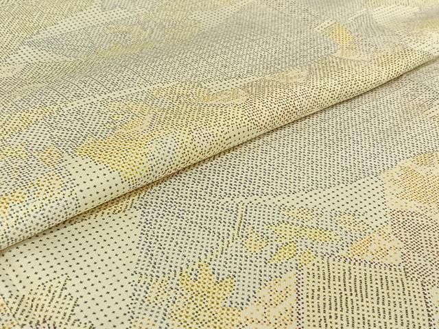  平和屋着物▽本場染大島紬 単衣 扇面花文 正絹 jh 紬 着物