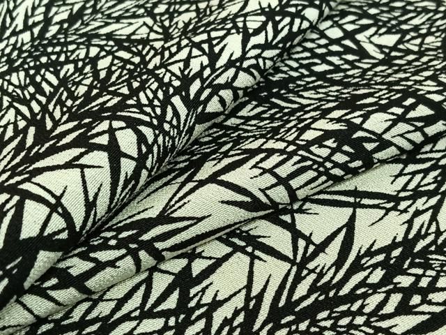 平和屋着物▽上質な小紋 単衣 草葉文 正絹 jh