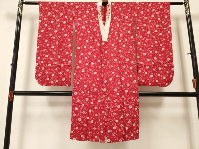 平和屋着物 七五三 子供 女の子 長襦袢 無双仕立て 菊唐草文 半衿刺繍 ma