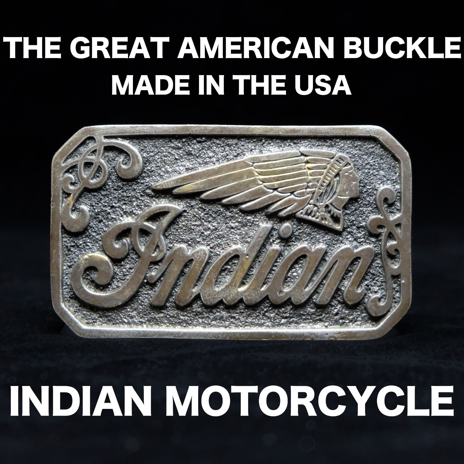 70's USA製 Indian Mortorcycle ベルトバックル GREAT AMERICAN BUCKLE