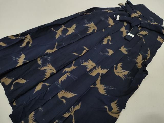 平和屋着物＊夏物 アンティーク 大正ロマン 男性 行灯袴 飛鶴文 正絹 ze