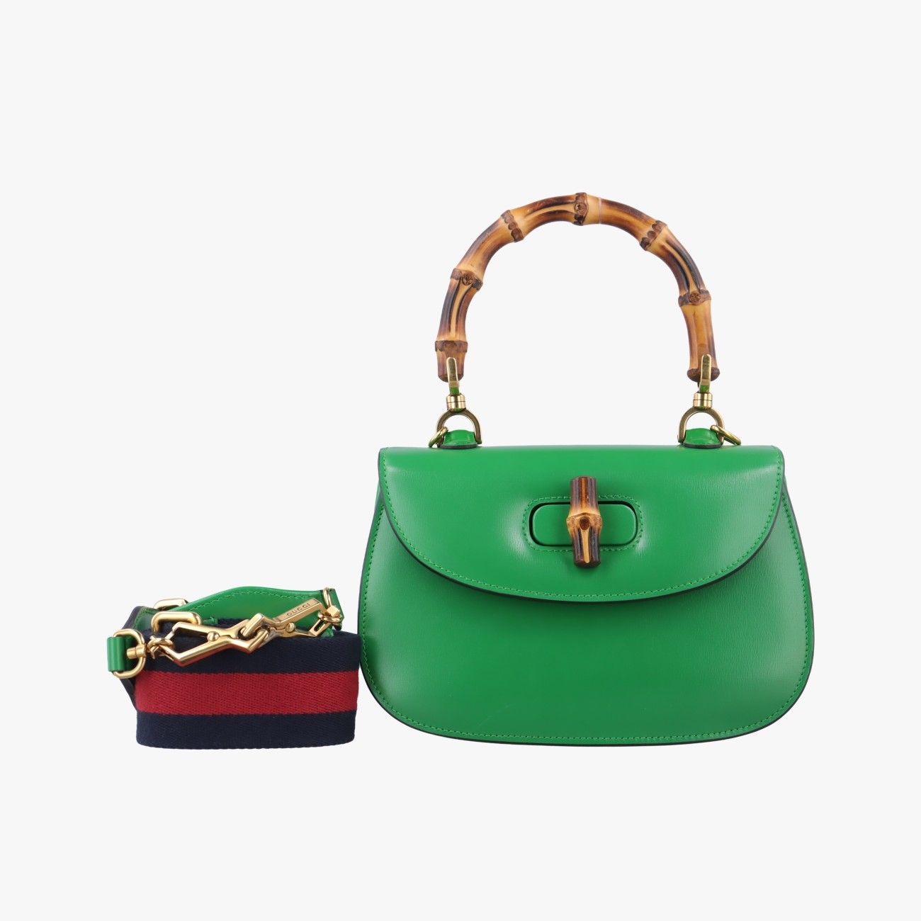 グッチGucciニューバンブー グリーン レザー 675797