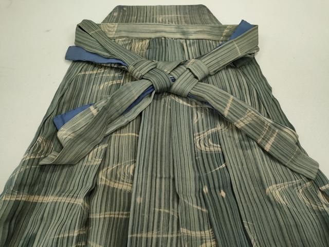 平和屋着物＊夏物 アンティーク 大正ロマン 男性 行灯袴 縦絽 流水文