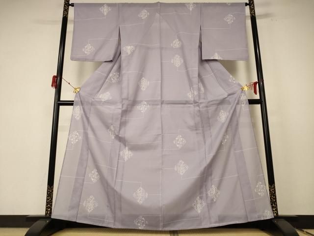 平和屋着物＊夏物 小紋 絽 菱花文 洗える着物 ♥ jd