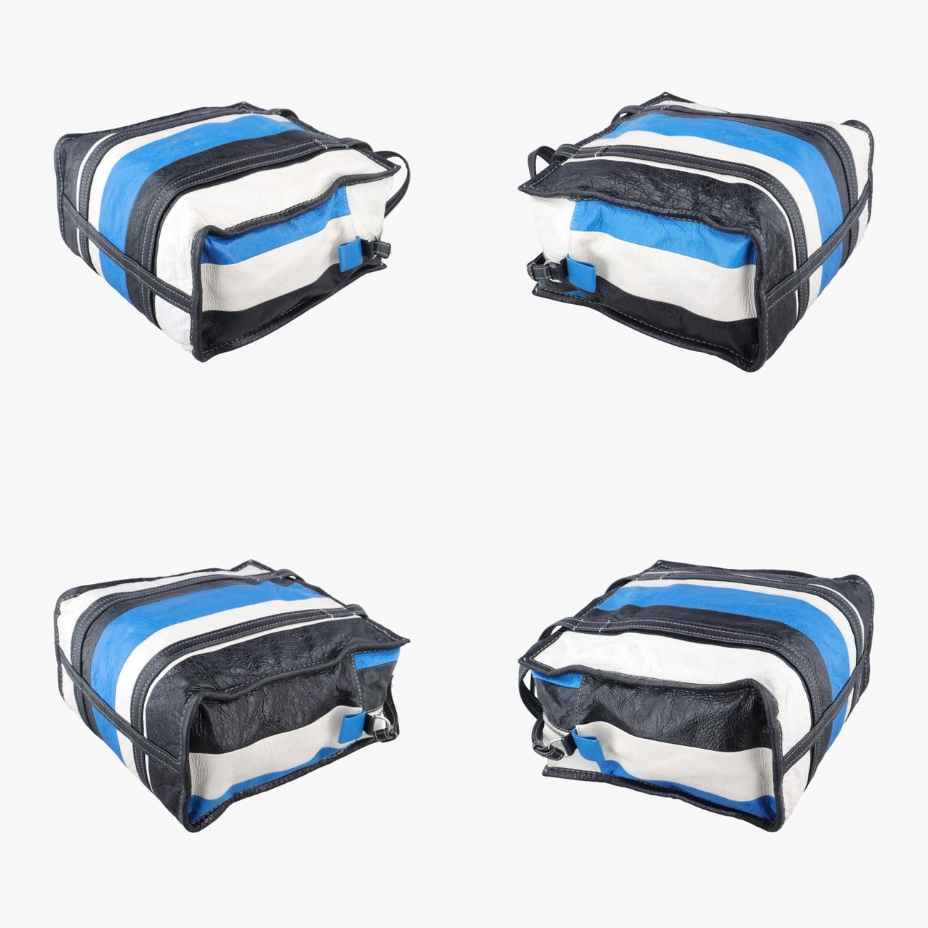 バレンシアガBalenciagaバザールショッパー ブルー×マルチカラー