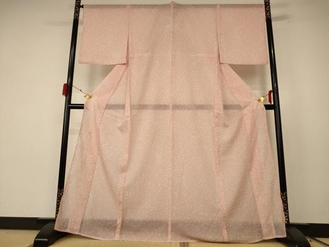 平和屋着物＊夏物 小紋 紗 枝葉文 洗える着物 jd