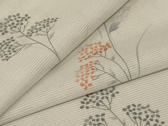 平和屋着物＊夏物 小紋 絽 枝花文 洗える着物 jd