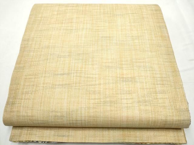 平和屋着物●両面 六通柄袋帯 孔雀羽文 金糸 正絹 hy