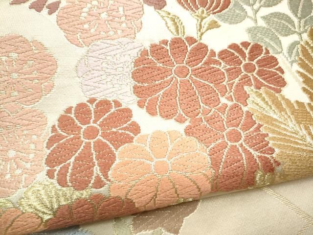 平和屋着物○西陣 川島織物 六通柄 本袋帯 唐織 草花文 正絹 逸品