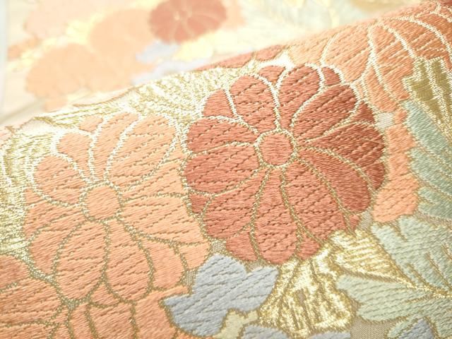 平和屋着物○西陣 川島織物 六通柄 本袋帯 唐織 草花文 正絹 逸品