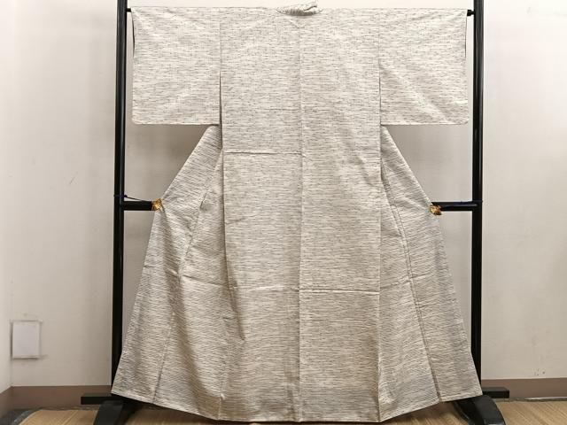 平和屋着物●上質な紬 横段文 正絹 mz 紬 着物 着物 浴衣