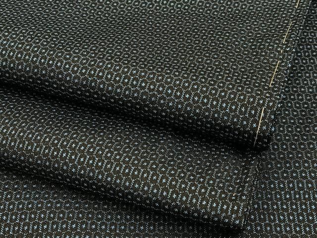 平和屋着物▽男性　紬　単衣　80亀甲　総詰め　黒地　正絹　逸品　AABE1185jh 平和屋着物○男性 本場大島紬 100亀甲 総詰め 正絹 逸品 未使用